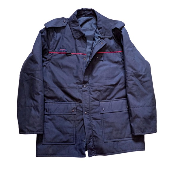 Royal Mail Other - Vtg Royal Mail XL Thermal Logo Coat Navy Blue Workwear Jacket Mens ZipOff Sleeve